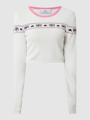 Cropped Pullover mit Logo-Streifen von Chiara Ferragni Weiß - 42