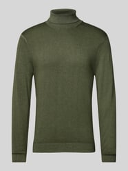 Slim Fit Strickpullover mit Rollkragen von OLYMP Level Five Grün - 19