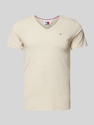 T-Shirt mit Label-Stitching von Tommy Jeans Beige - 11