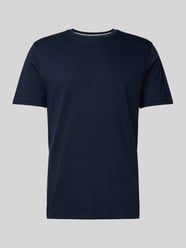 T-Shirt mit geripptem Rundhalsausschnitt von OLYMP Level Five Blau - 36