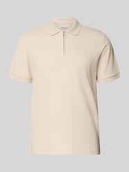 Regular Fit Poloshirt mit Reißverschluss Modell 'AUSTIN' von JACK & JONES Beige - 43