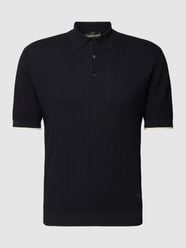 Regular Fit Poloshirt mit Strukturmuster von Emporio Armani Blau - 2