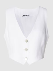 Cropped Weste mit Knopfleiste von REVIEW Weiß - 8