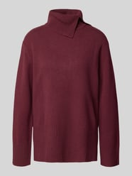 Gebreide pullover van lanawol met col en zijsplitten van Christian Berg Woman Bordeaux - 16