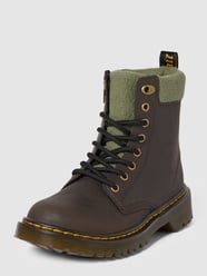 Kozaki sznurowane z detalami z logo model ‘Collar’ od Dr. Martens Brązowy - 2