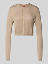 Slim Fit Strickjacke aus Viskose-Seiden-Mix Modell 'SESSIRY' von HUGO Beige - 41