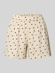 Regular Fit Stoffshorts aus Viskose-Leinen-Mix Modell 'Pia' von PIECES Beige - 5
