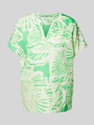 Blusenshirt mit Allover-Muster von Milano Italy Grün - 7