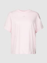 PLUS SIZE T-Shirt mit Label-Stitching von Adidas Sportswear Plus Rosa - 28