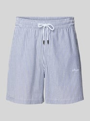 Szorty z dzianiny dresowej o kroju regular fit z wyhaftowanym logo model ‘GALLIPOLI’ od SERGIO TACCHINI - 8