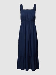Midi-jurk van viscose met smokdetails van Apricot Blauw / turquoise - 31