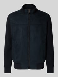 Gebreid jack met suède aan de voorkant en opstaande kraag van bugatti - 6