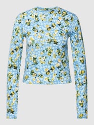 Shirt met lange mouwen met all-over motief van Marc O'Polo Denim Blauw / turquoise - 32