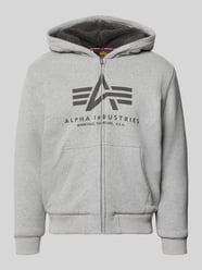 Regular Fit Sweatjacke aus reiner Baumwolle von Alpha Industries - 11