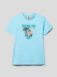 T-Shirt mit Label-Print von Garcia Blau - 46