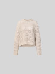 Relaxed Fit Pullover mit Lockmuster von Juvia Beige - 16