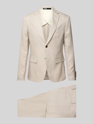 Slim Fit Anzug mit feinem Strukturmuster Modell 'Lino' von SELECTED HOMME Beige - 3