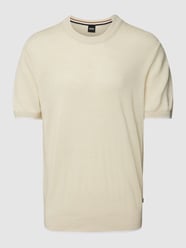 T-Shirt Strick-Optik Modell 'Giacco' von BOSS Weiß - 8