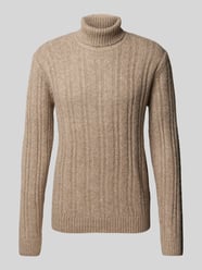 Sweter z dzianiny z golfem model ‘BLATRENT’ od Jack & Jones Premium - 4