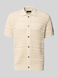 Modern Fit Freizeithemd in Strick-Optik mit Knopfleiste von JACK & JONES Premium Beige - 45