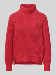 Sweter z dzianiny z prążkowanymi wykończeniami od monari - 27