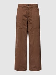 Stoffen broek met 5-pocketmodel van REVIEW Bruin - 46