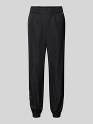 Tapered Fit Stoffhose mit Label-Applikation von Marc Cain Schwarz - 15