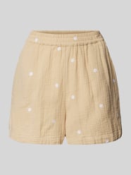 High Waist Shorts mit elastischem Bund Modell 'MAYA' von Pieces Beige - 37