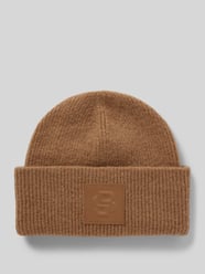 Beanie met labeldetail, model 'Laru' van BOSS Bruin - 6