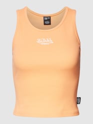 Korte top met logoprint, model 'SYDNEY' van Von Dutch Oranje - 7