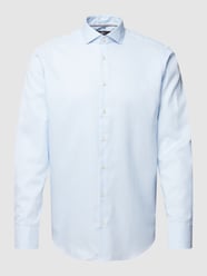 Regular Fit Business-Hemd mit Allover-Muster und Haifischkragen von Jake*s Blau / Türkis - 30