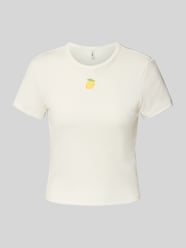 T-shirt o kroju regular fit z prążkowaniem model ‘DANIELLA’ od ONLY - 33