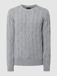 Sweter z mieszanki wełny merino i kaszmiru od Fynch-Hatton Srebrny - 40