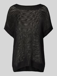 T-shirt lniany z ażurowym wzorem od Milano Italy - 21