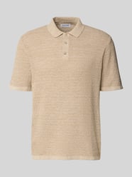 Regular Fit Poloshirt mit Strukturmuster Modell 'GEORGE' von JACK & JONES Beige - 19
