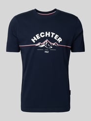 T-Shirt mit Label-Print von HECHTER PARIS Blau - 30