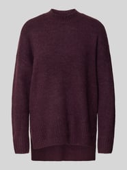 Oversized Strickpullover mit Mock Neck Modell 'LEFILE' von Vero Moda Bordeaux - 24