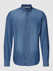 Koszula biznesowa z imitacji denimu model ‘Kent’ od OLYMP Level Five Niebieski - 45