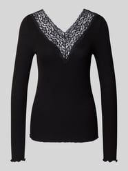 Bluzka z długim rękawem i obszyciem koronką model ‘SIRI’ od Pieces - 10