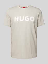 T-shirt met labelprint, model 'DULIVIO' van HUGO Grijs / zwart - 34