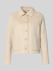 Jacke aus Lanawolle mit aufgesetzten Taschen von Milano Italy Beige - 26