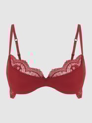 Beugelbeha van mesh met kant, model 'Jaina' van Esprit Rood - 23