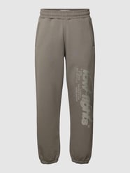 Sweatpants met strass-steentjes, model 'Ring' van Low Lights Studios Grijs / zwart - 36