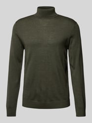 Gebreide pullover van lanawol, model 'TRAY' van SELECTED HOMME Groen - 16