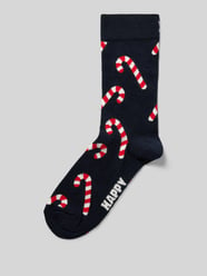 Socken mit Label-Stitching Modell 'Candy Cane' von Happy Socks Blau - 32