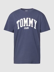 T-Shirt aus reiner Baumwolle mit Label-Print Modell 'COLLEGE POP' von Tommy Jeans Blau - 39