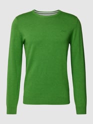 Strickpullover mit Label-Stitching von s.Oliver RED LABEL Grün - 42