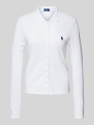 Slim Fit Poloshirt mit Label-Stitching von Polo Ralph Lauren Weiß - 3