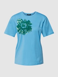 T-shirt met pailletten, model 'LUIS' van Weekend Max Mara Blauw / turquoise - 41