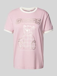 T-shirt met label- en motiefprint van Guess Activewear Roze - 12